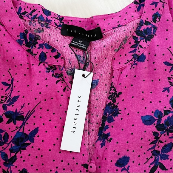REVOLVE Sanctuary Pink Floral Split Back Top - Picture 6 of 7